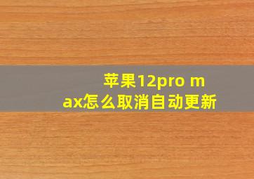 苹果12pro max怎么取消自动更新